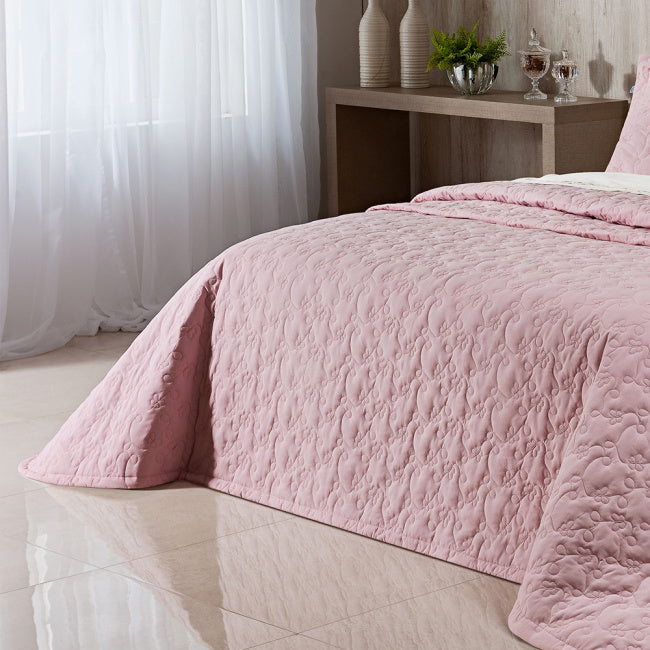 Cobre Leito Solteiro Clara 200 Fios 100% Algodão 02 Peças - Rosa Chá