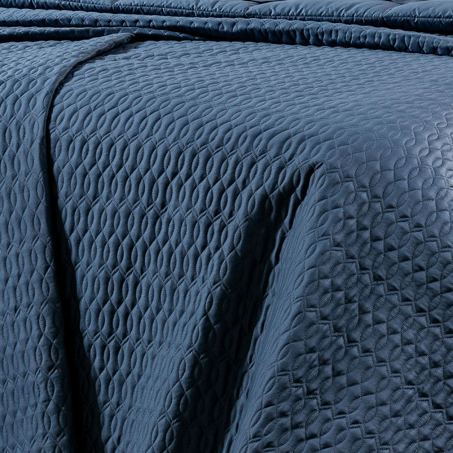 Cobre Leito Casal Queen Dakar 400 Fios Egípcio 100% Algodão 03 Peças - Azul