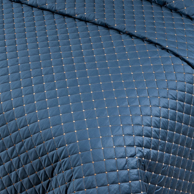 Cobre Leito Casal King Laisa Tecido 400 Fios Egípcio 03 Peças - Azul