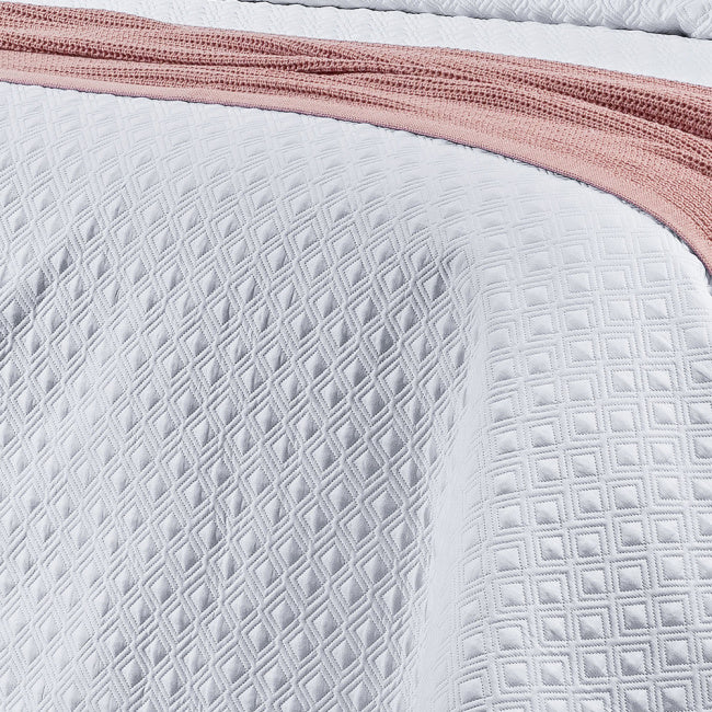 Cobre Leito Casal King Lácio Tecido 400 Fios Egípcio 03 Peças - Branco