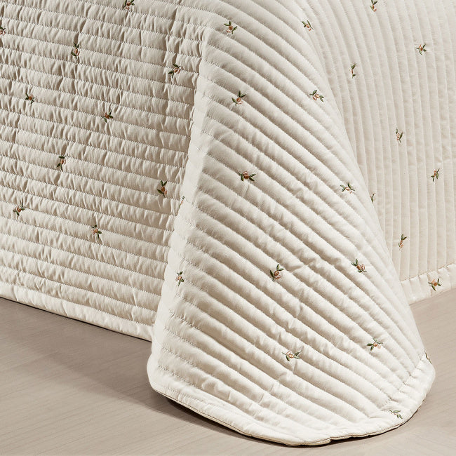 Cobre Leito Casal Super King Ellora Percal 400 Fios 03 Peças - Bege