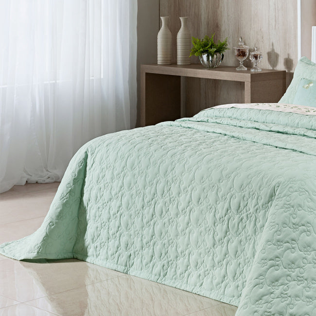 Cobre Leito Casal King Clara 200 Fios 100% Algodão 03 Peças - Verde