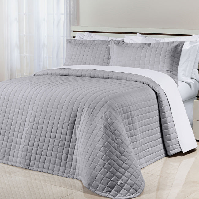 Cobre Leito Casal King Glass Tecido 200 Fios 100% Algodão 03 Peças - Concreto