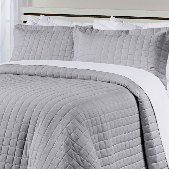 Cobre Leito Casal King Glass Tecido 200 Fios 100% Algodão 03 Peças - Concreto