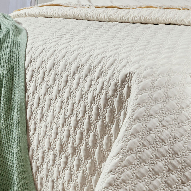 Kit cobre Leito + jogo cama Casal Queen Venetto Tecido 400 Fios Egípcio 100% Algodão 07 Peças - Palha