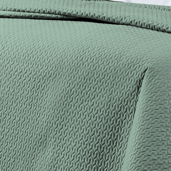 Kit cobre Leito + jogo de cama  Casal Super King Pádua Tecido 400 Fios Egípcio 100% Algodão 07 Peças - Verde