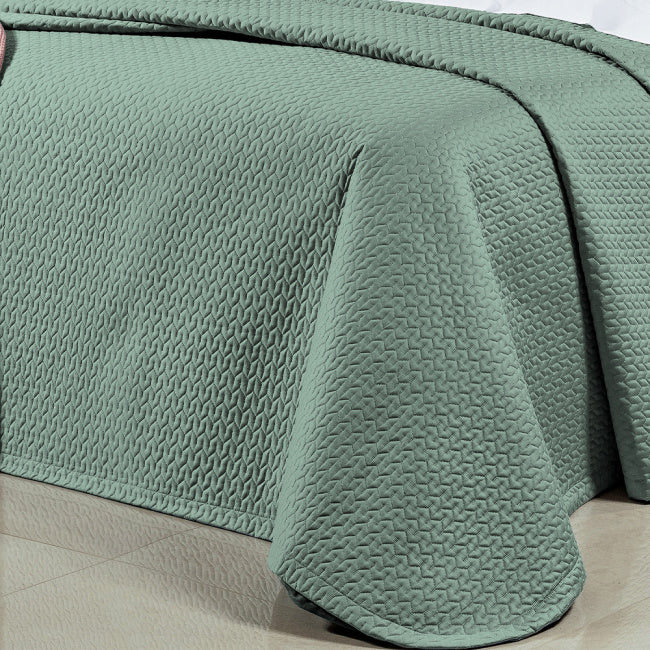 Kit cobre Leito + jogo de cama  Casal Super King Pádua Tecido 400 Fios Egípcio 100% Algodão 07 Peças - Verde