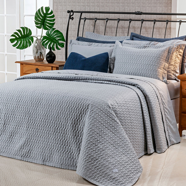 Cobre Leito Casal Queen Dakar 400 Fios Egípcio 100% Algodão 03 Peças - Concreto