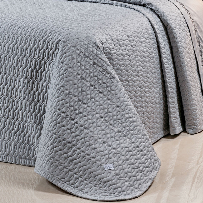 Cobre Leito Casal Queen Dakar 400 Fios Egípcio 100% Algodão 03 Peças - Concreto