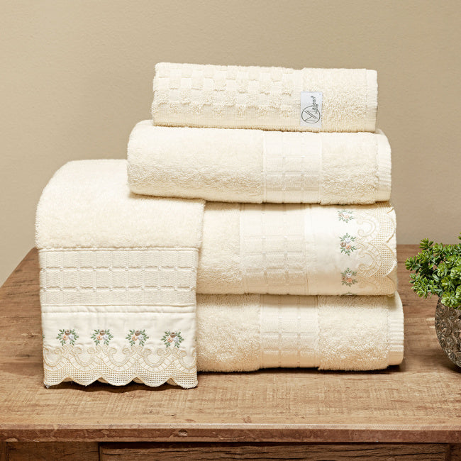 Jogo de Banho Venetto Tecido Egípcio 100% Algodão 05 Peças - Palha