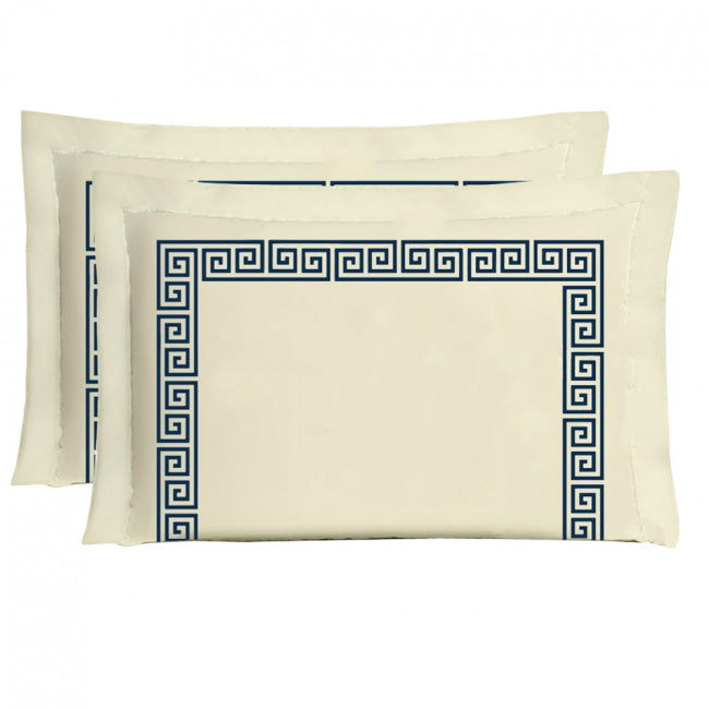 Cobre Leito Casal Grecco Dupla Face 07 Peças - Azul Marinho