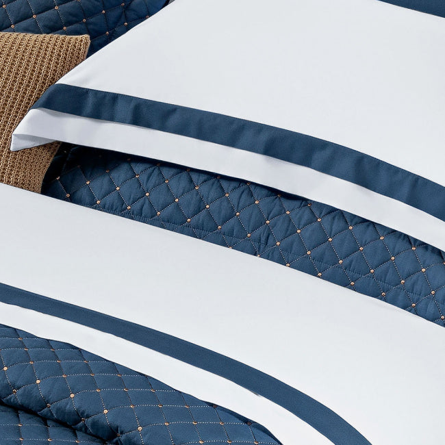 Roupa de Cama Casal King Laisa 400 Fios Egípcio 100% Algodão 04 Peças - Azul