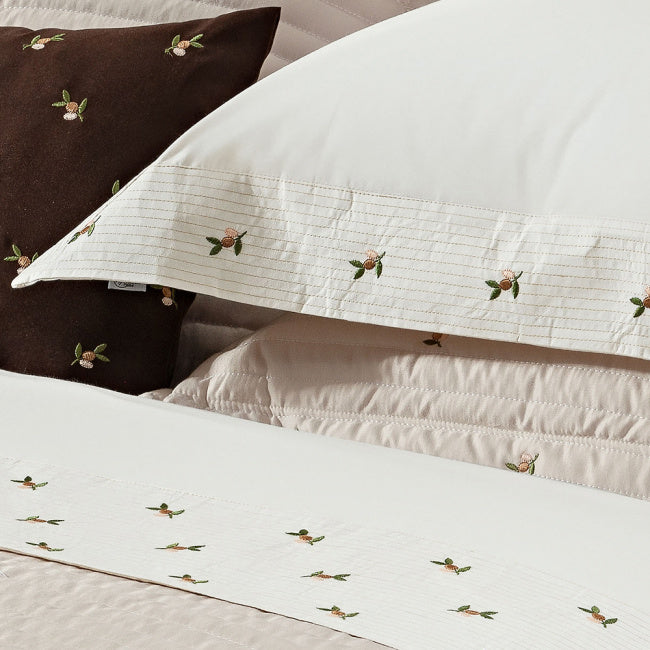 Roupa de Cama Casal King Ellora 200 Fios 100% Algodão 04 Peças - Palha