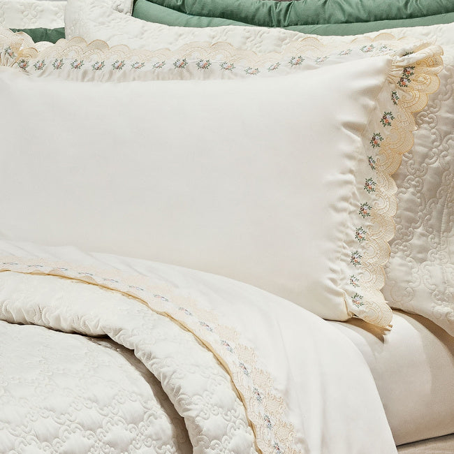 Roupa de Cama Casal Queen Venetto 400 Fios Egípcio 100% Algodão 04 Peças - Palha