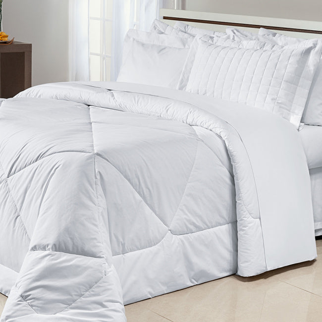 Edredom Solteiro King Glass Tecido 200 Fios 100% Algodão 01 Peça - Branco