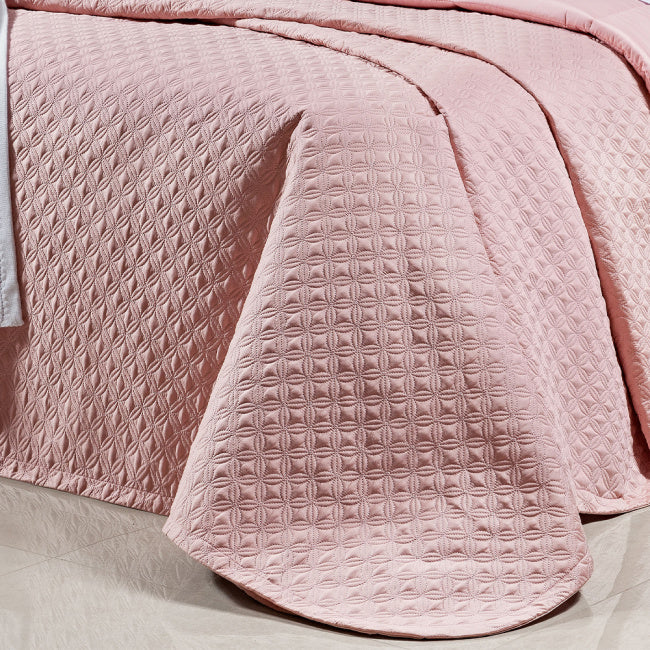 Cobre Leito Solteiro Torino Tecido 400 Fios Egípcio 100% Algodão 02 Peças - Rosa Chá