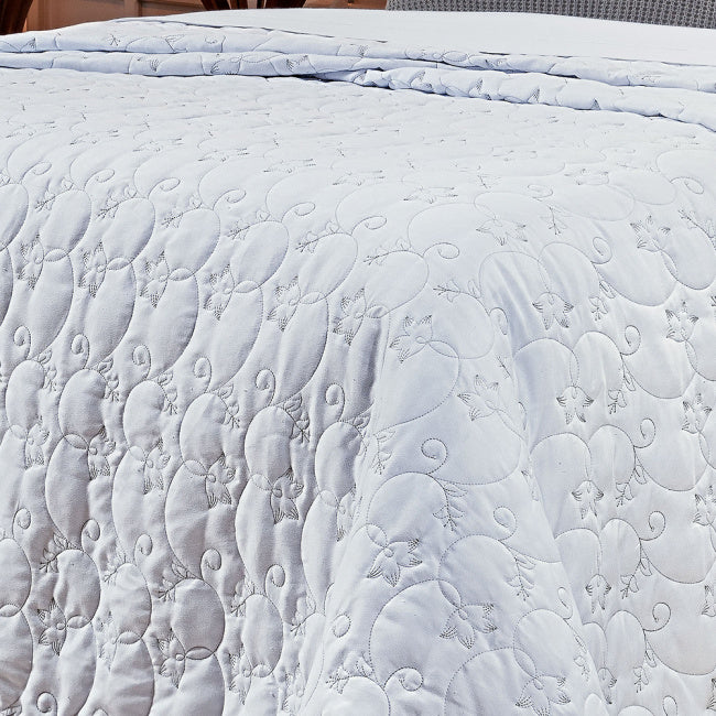 Cobre Leito Super King Bordado Bouti Dupla Face Percal 400 Fios 3,15m x 2,70m 03 Peças - Branco