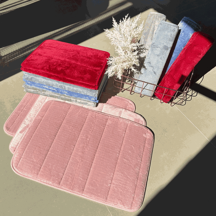 Kit 3 Tapetes Ultra Absorvente 60x40cm Soft Antiderrapante - ROSA