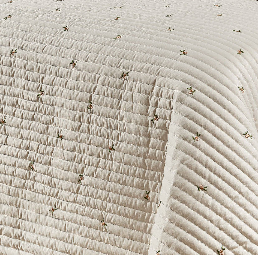 Cobre Leito Casal Queen Ellora Percal 400 Fios 03 Peças - Bege