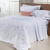 Cobre Leito Casal Queen Ellora Percal 400 Fios 03 Peças - Branco