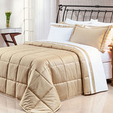 Edredom Pádua Queen 2,60m x 2,40m 14 Peças 400 Fios Egípcios 100% Algodão - Cáqui