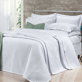 Cobre Leito Casal Super King Pádua Tecido 400 Fios Egípcio 100% Algodão 03 Peças - Branco