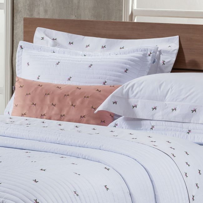 Roupa de Cama Casal King Ellora 200 Fios 100% Algodão 04 Peças - Branco