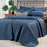 Cobre Leito Casal Queen Dakar 400 Fios Egípcio 100% Algodão 03 Peças - Azul