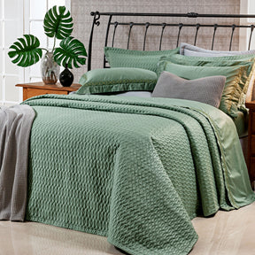 Cobre Leito Casal Queen Dakar 400 Fios Egípcio 100% Algodão 03 Peças - Verde