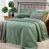 Cobre Leito Casal King Dakar 400 Fios Egípcio 100% Algodão 03 Peças - Verde