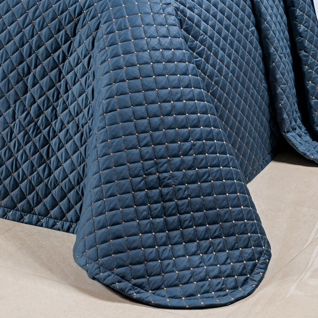 Cobre Leito Solteiro King Laisa Tecido 400 Fios Egípcio 02 Peças - Azul