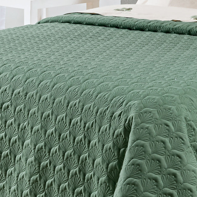 Cobre Leito King Natureza Percal Peletizado 200 Fios 03 Peças - Verde