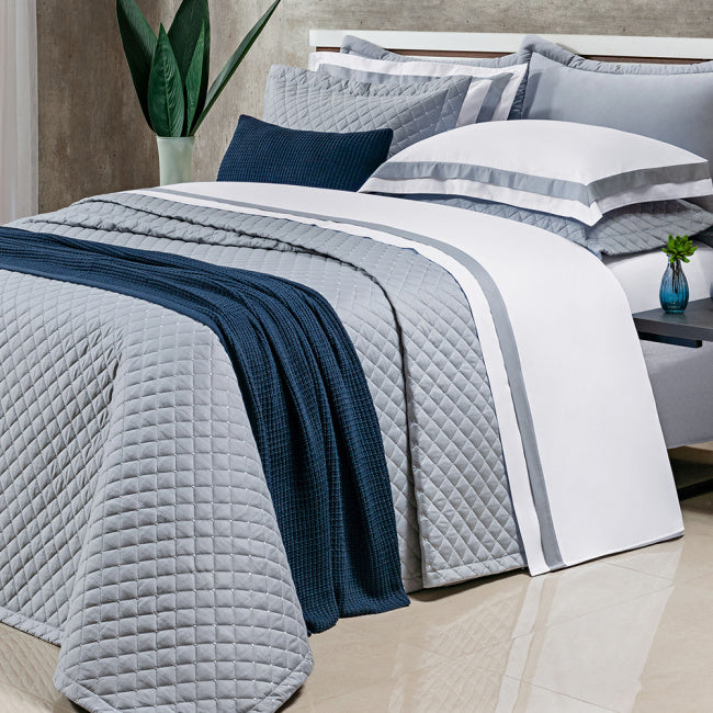 Roupa de Cama Casal Queen Laisa 400 Fios Egípcio 100% Algodão 04 Peças - Concreto