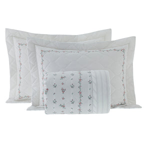 Cobre Leito King Essenza Percal Acetinado 200 Fios Egípcios 100% Algodão 2,80m x 2,60m 03 Peças - Florate