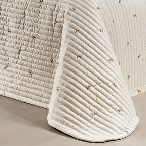 Cobre Leito Casal Super King Ellora Percal 400 Fios 03 Peças - Bege