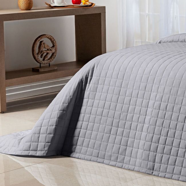 Cobre Leito Casal King Glass Tecido 200 Fios 100% Algodão 03 Peças - Concreto