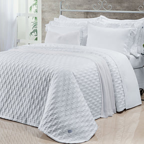 Cobre Leito Casal King Venetto Tecido 400 Fios Egípcio 100% Algodão 03 Peças - Branco