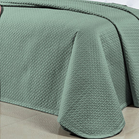 Kit cobre Leito + jogo de cama  Casal Super King Pádua Tecido 400 Fios Egípcio 100% Algodão 07 Peças - Verde