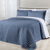 Cobre Leito Solteiro King Glass Tecido 200 Fios 100% Algodão 02 Peças - Azul Jeans