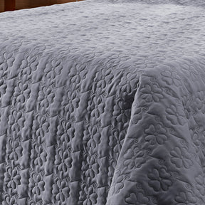 Cobre Leito Solteiro Austria Com Matelado Flores 1,50m x 2,40m 02 Peças - Cinza