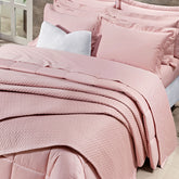 Cobre Leito Casal Super King Pádua Tecido 400 Fios Egípcio 100% Algodão 03 Peças - Rosa Chá