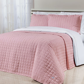 Cobre Leito Solteiro King Glass Tecido 200 Fios 100% Algodão 02 Peças - Rosa Chá