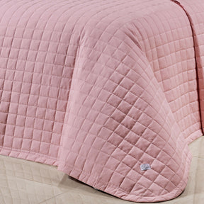 Cobre Leito Solteiro King Glass Tecido 200 Fios 100% Algodão 02 Peças - Rosa Chá