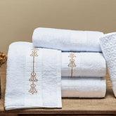 Jogo de Banho Torino Tecido Egípcio 100% Algodão 05 Peças - Branco / Dourado