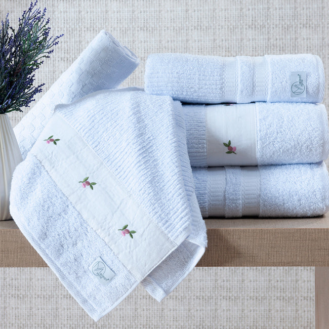 Jogo de Banho Ellora Felpa 100% Algodão 05 Peças - Branco