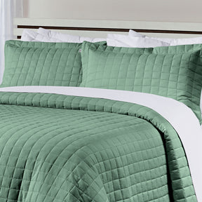 Cobre Leito Solteiro King Glass Tecido 200 Fios 100% Algodão 02 Peças - Verde