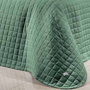 Cobre Leito Solteiro King Glass Tecido 200 Fios 100% Algodão 02 Peças - Verde