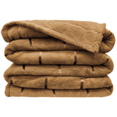 Manta Flannel Listrada 180 Gramas Ultra Soft Paris Queen - Caramelo