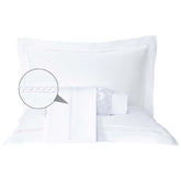 Jogo Cama Percal 300 Fios C/ Guipir e Fronhas C/ Aba Luxury King 04 Peças - Branco