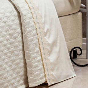 Roupa de Cama Casal Queen Venetto 400 Fios Egípcio 100% Algodão 04 Peças - Palha